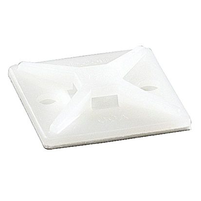 Thomas & Betts Ty-Rap® TC5345A Cable Tie Mounting Base, 4-Way, Self-Adhesive Mount, 0.19 in W Tie, Nylon/Polyamide 6.6, Natural